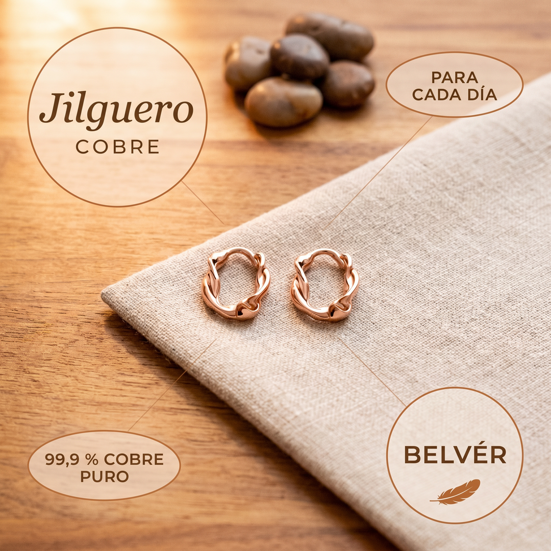 Pendientes de aro de cobre Jilguero