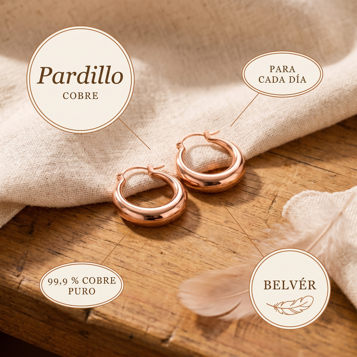 Pendientes de aro de cobre Pardillo