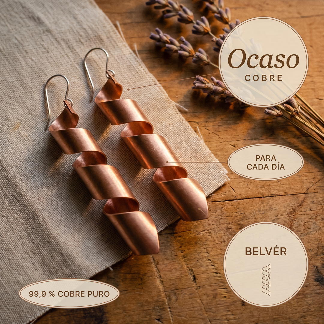 Pendientes de cobre Ocaso