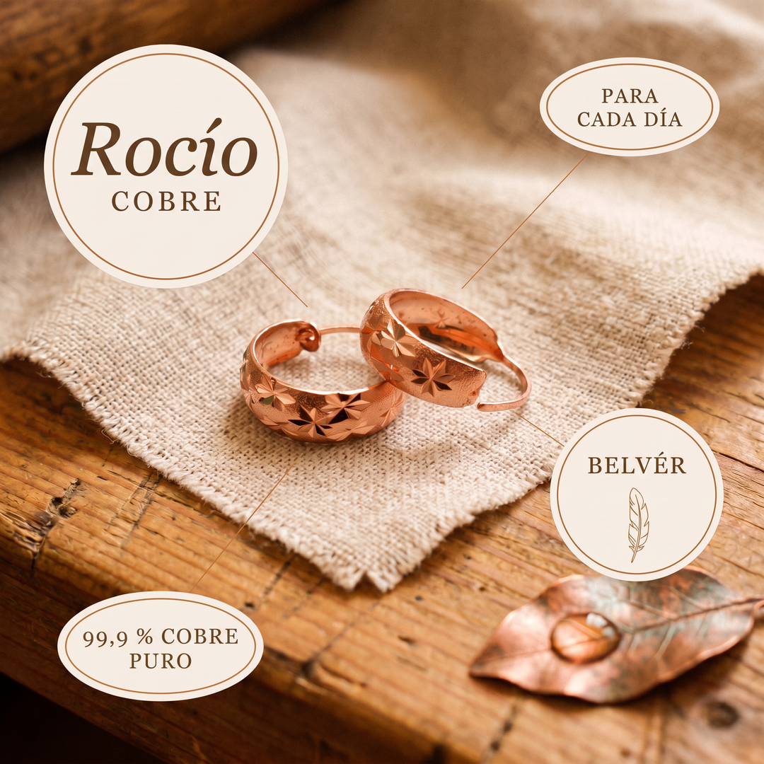 Pendientes de cobre Rocío