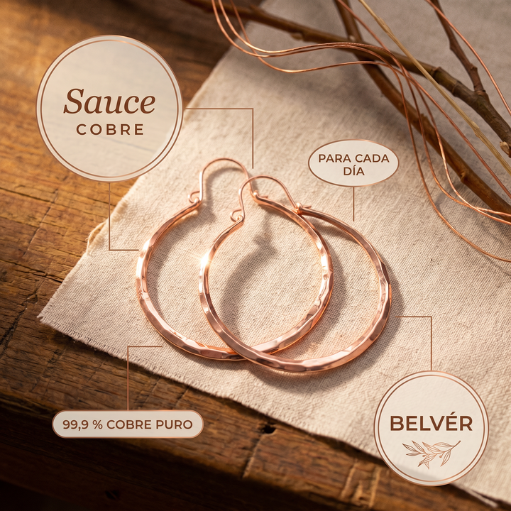 Pendientes de cobre Sauce