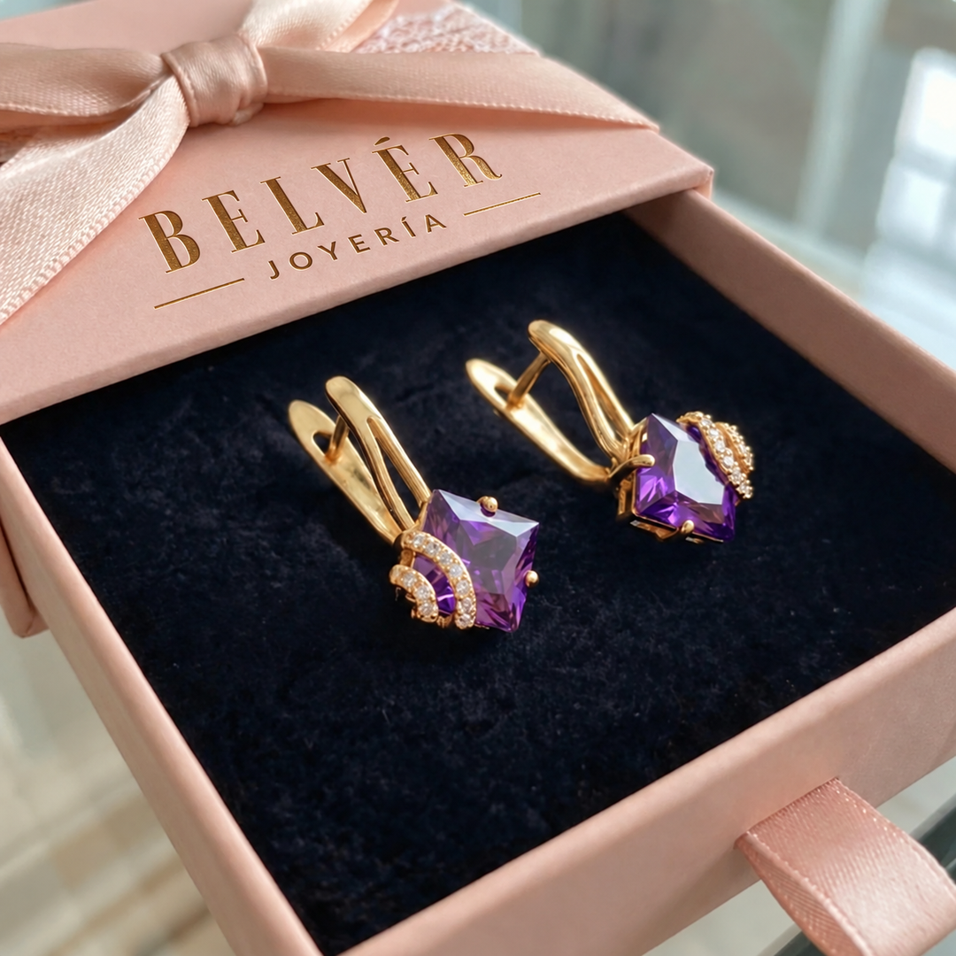 Pendientes pavé Zephira · Dorado