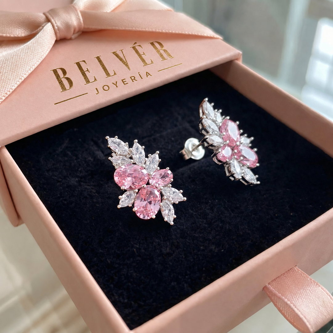 Pendientes Talia de flor · Plateado
