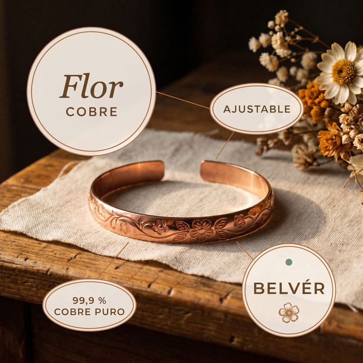 Pulsera de cobre Flor fina