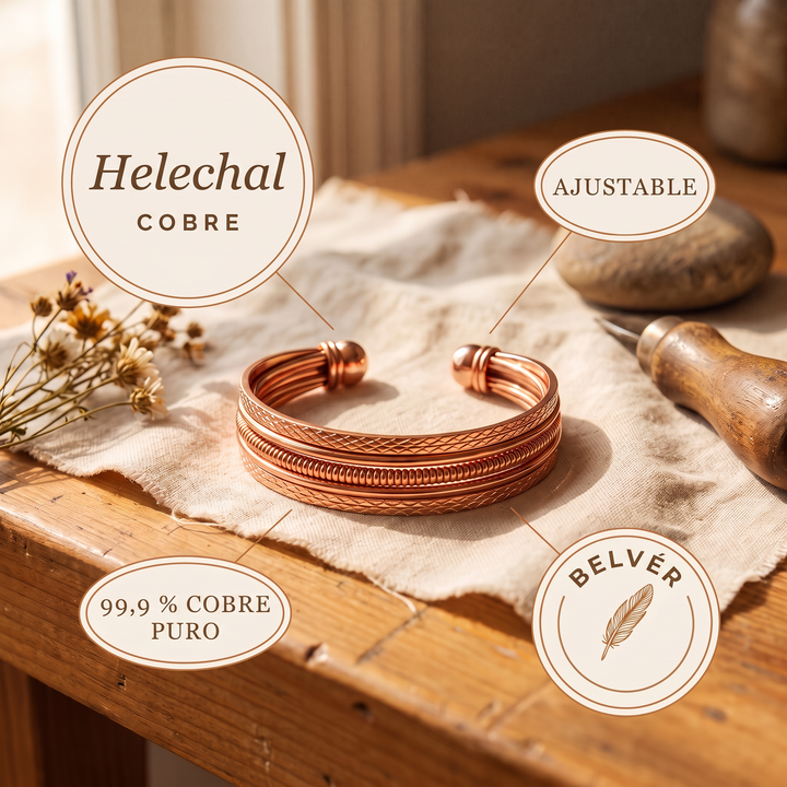 Pulsera de cobre Helechal