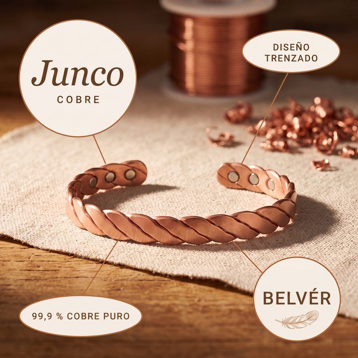 Pulsera de cobre Junco trenzada