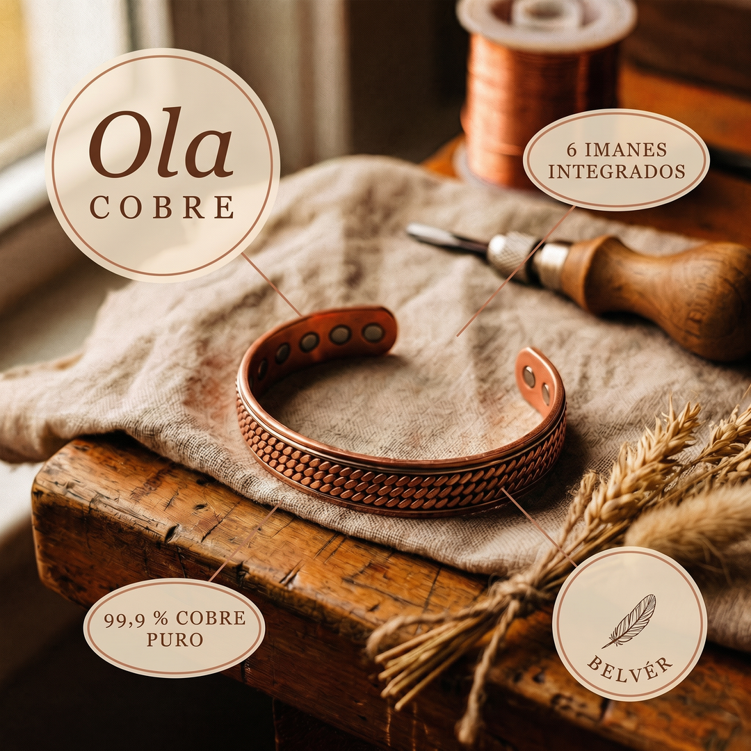 Pulsera de cobre Ola