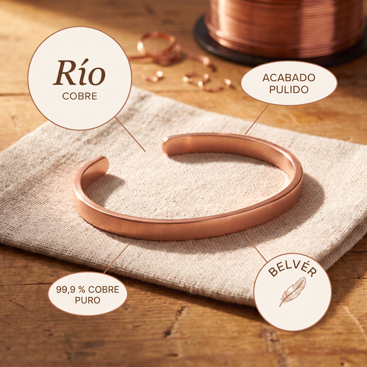 Pulsera de cobre Río lisa