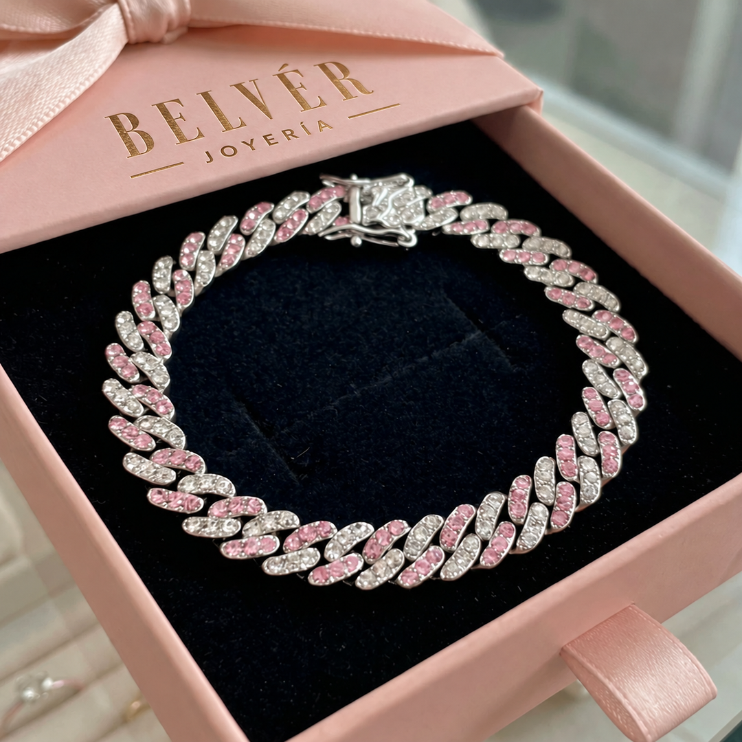 Pulsera de eslabones Rosa ártico