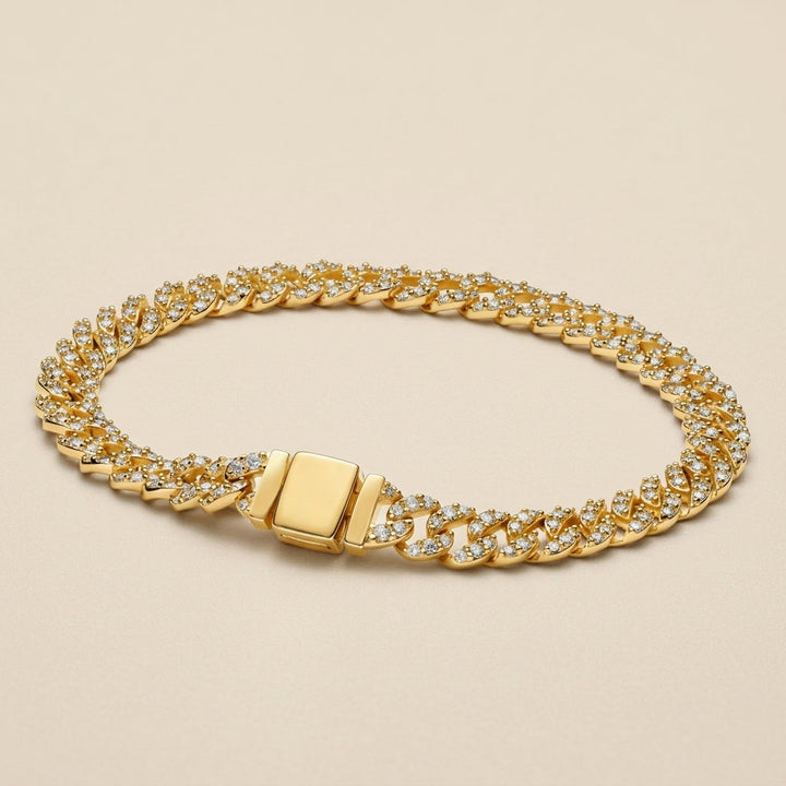 Pulsera de eslabones anchos estilo cubano