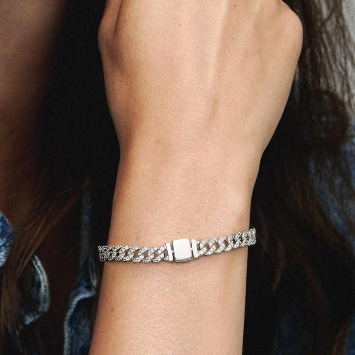 Pulsera de eslabones anchos estilo cubano