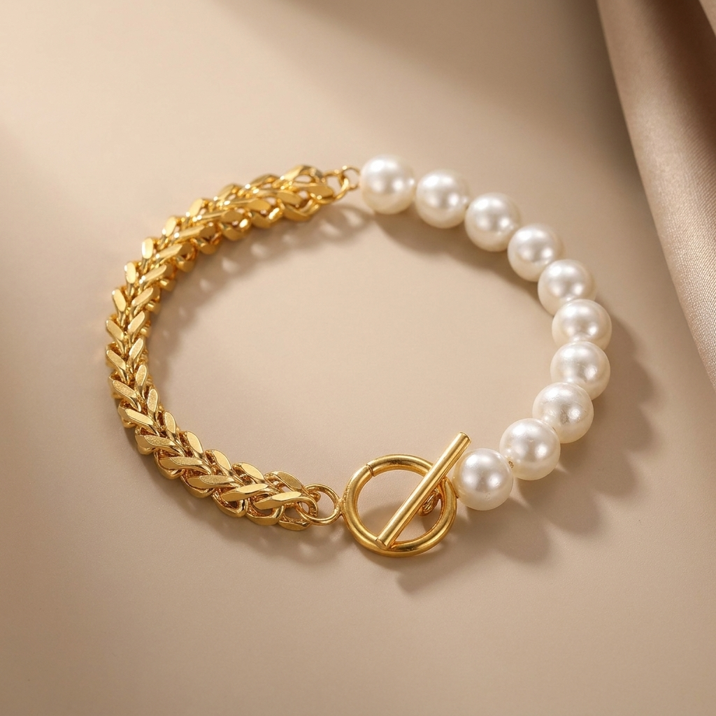 Pulsera de margaritas · Dorado