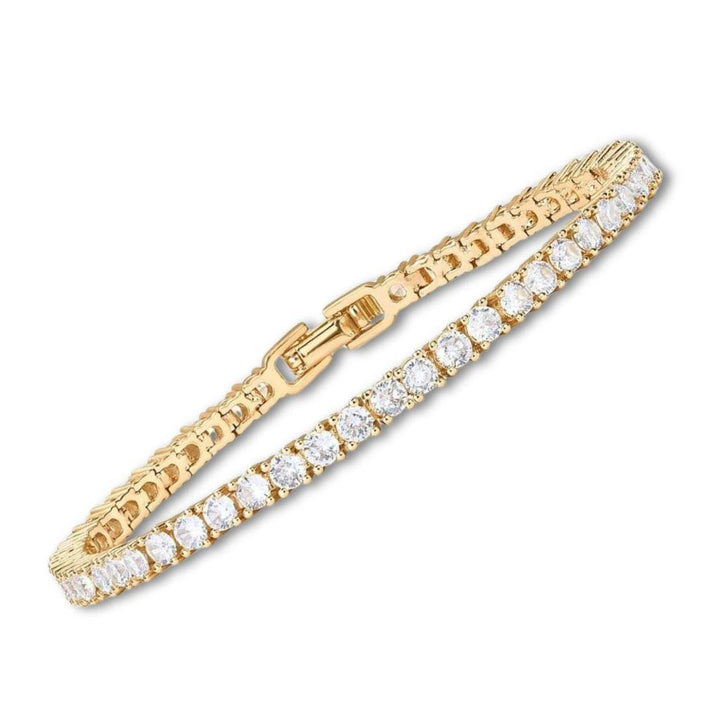 Pulsera tenis con brillos · Dorado
