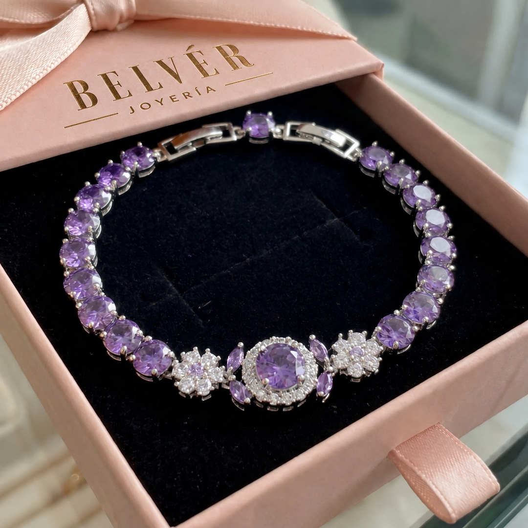 Pulsera tenis Velmira · Plateado