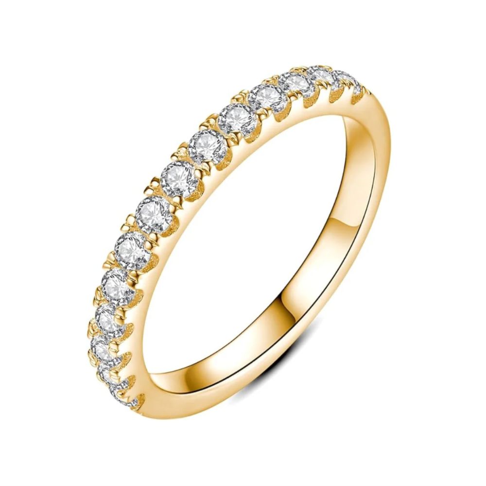 Anillo media alianza con brillos