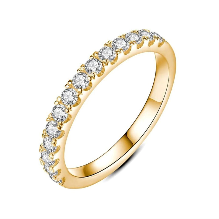 Anillo media alianza con brillos