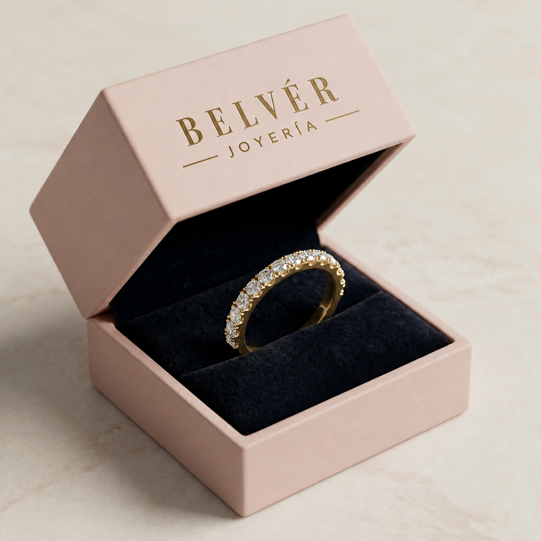 Set de alianzas con brillos · Dorado o plateado