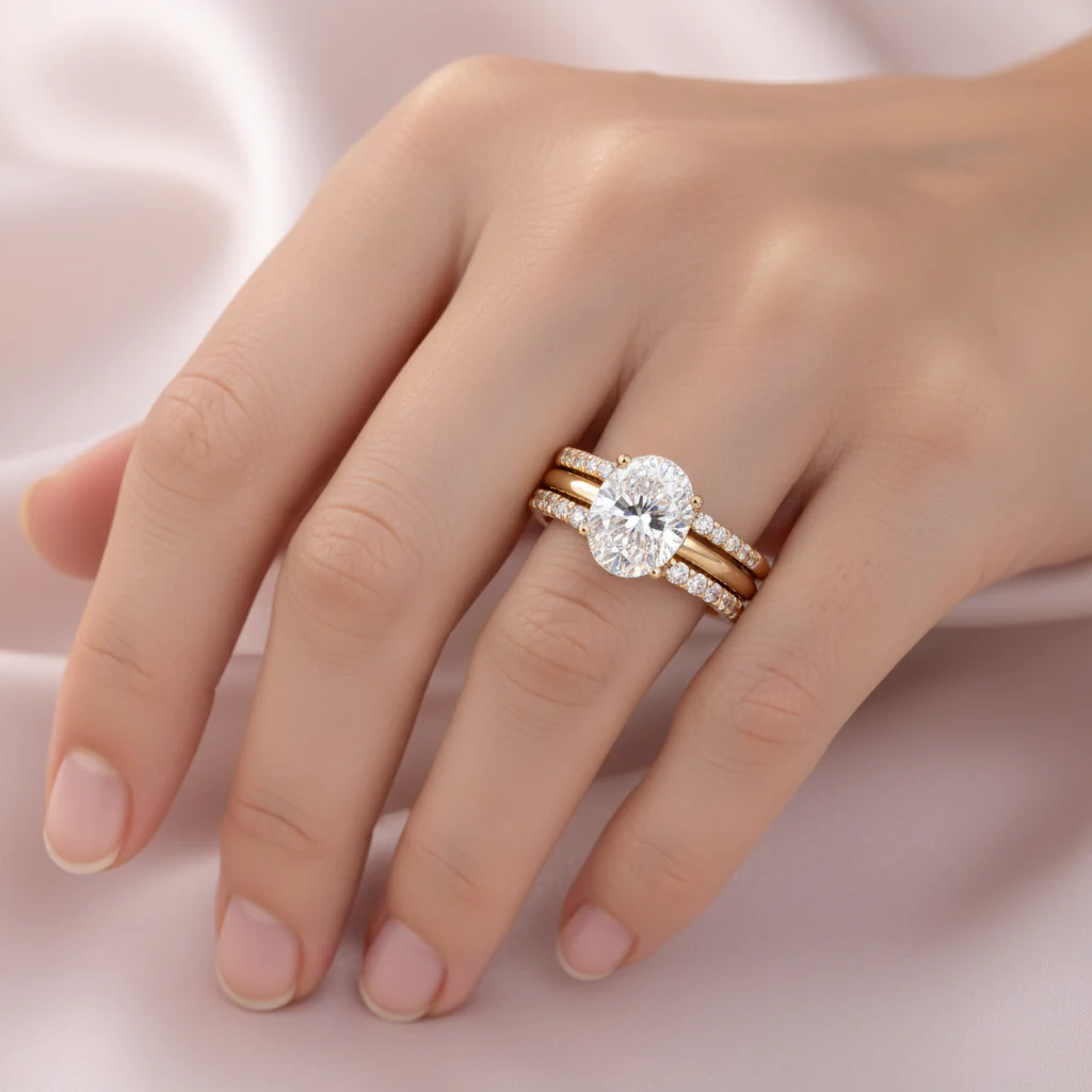 Set de anillos radiantes con brillos