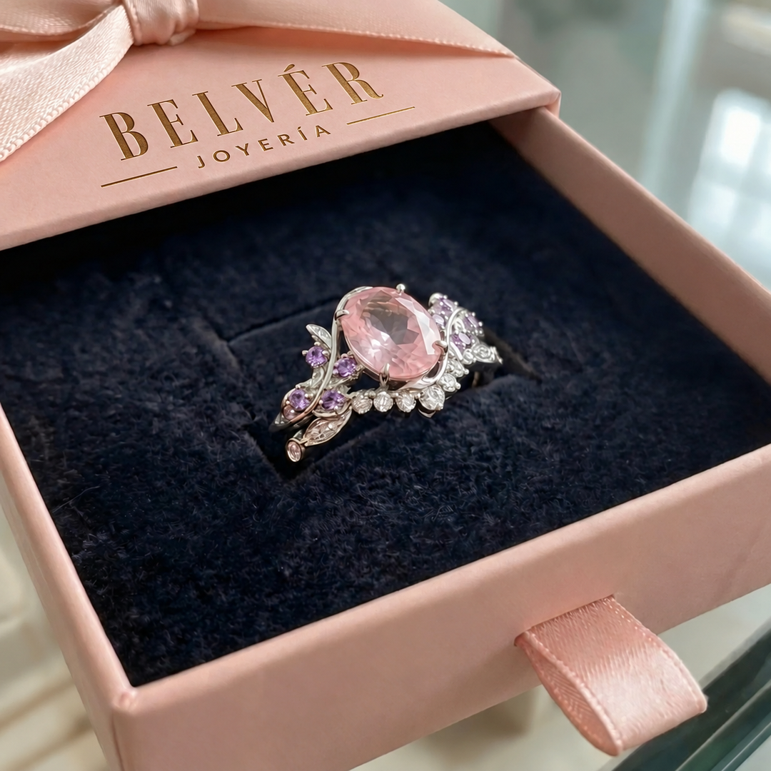 Set de anillos Miravelle con hojas · Plateado