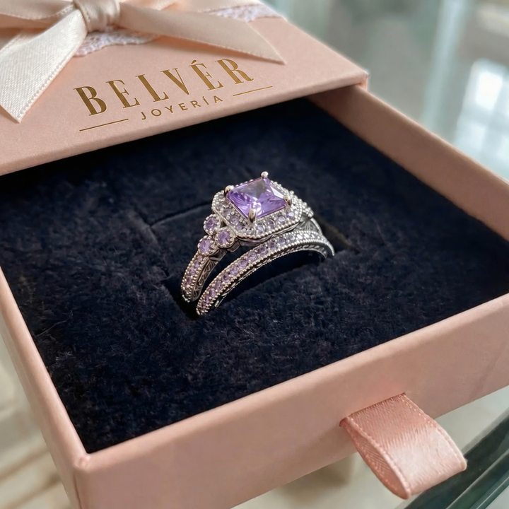 Set de anillos Valeria Promesa · Plateado