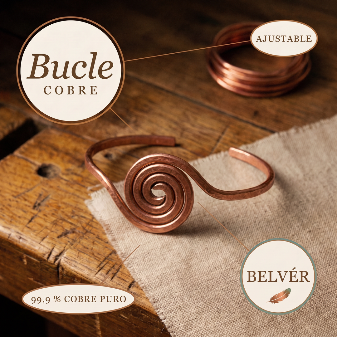 Tobillera de cobre Bucle